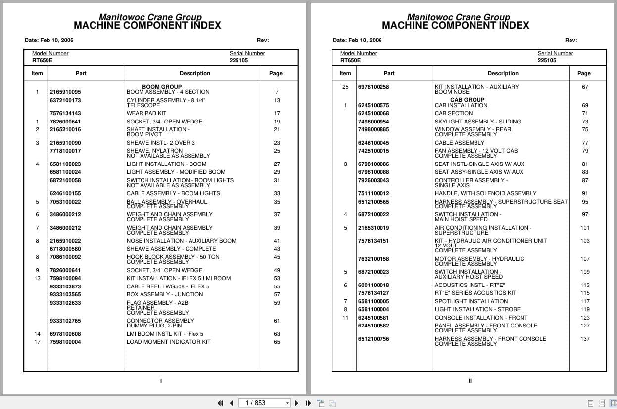 Grove Crane RT650E 225105 Parts Manual 2006 (1)