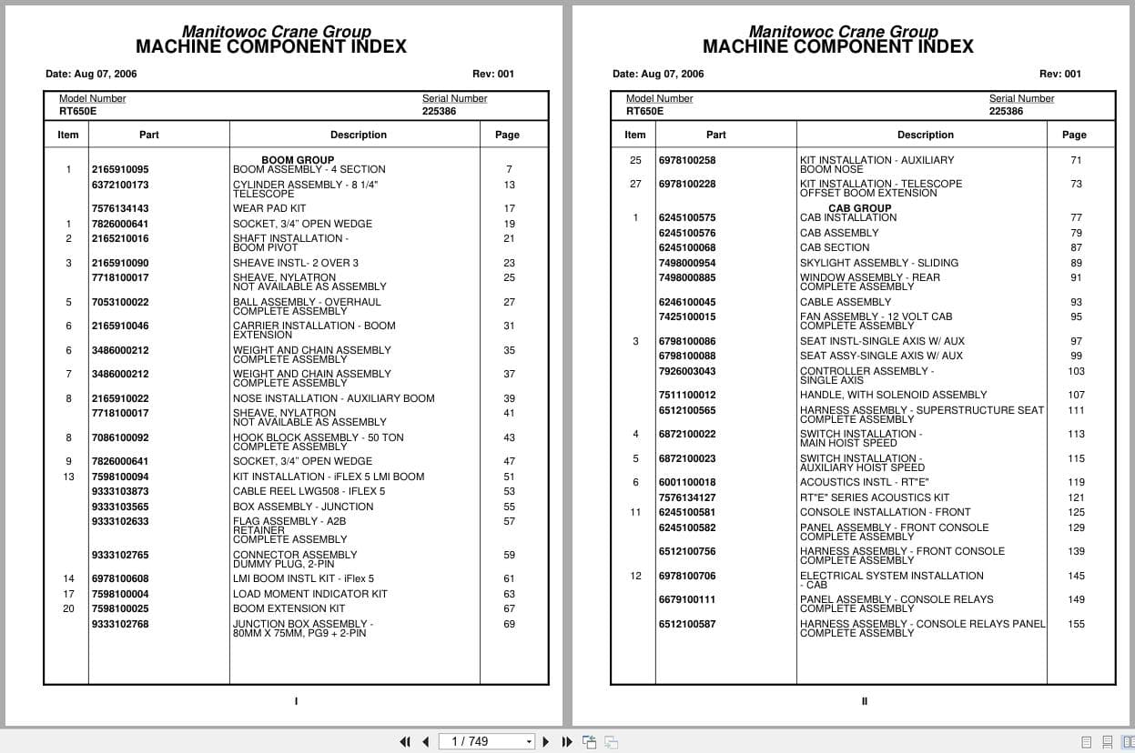 Grove Crane RT650E 225386 Parts Manual 2006 (1)