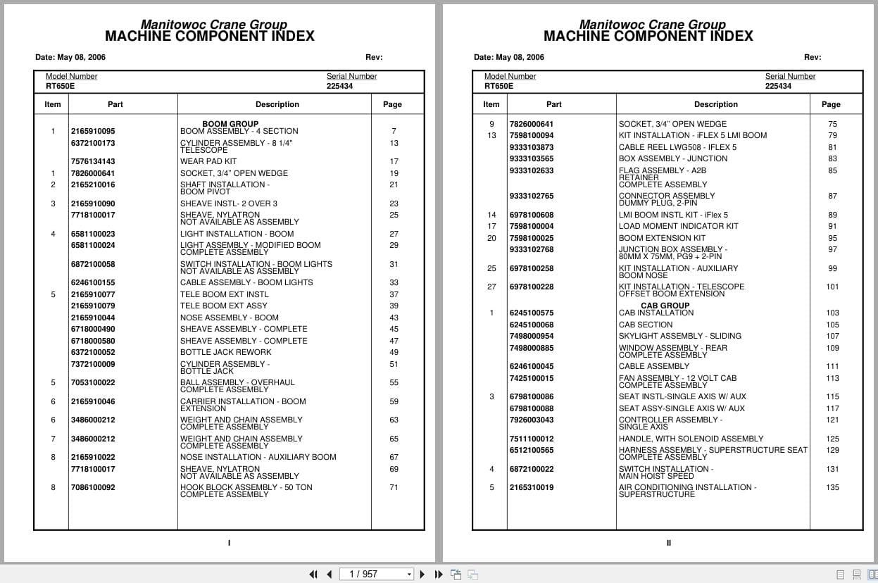 Grove Crane RT650E 225434 Parts Manual 2006 (1)