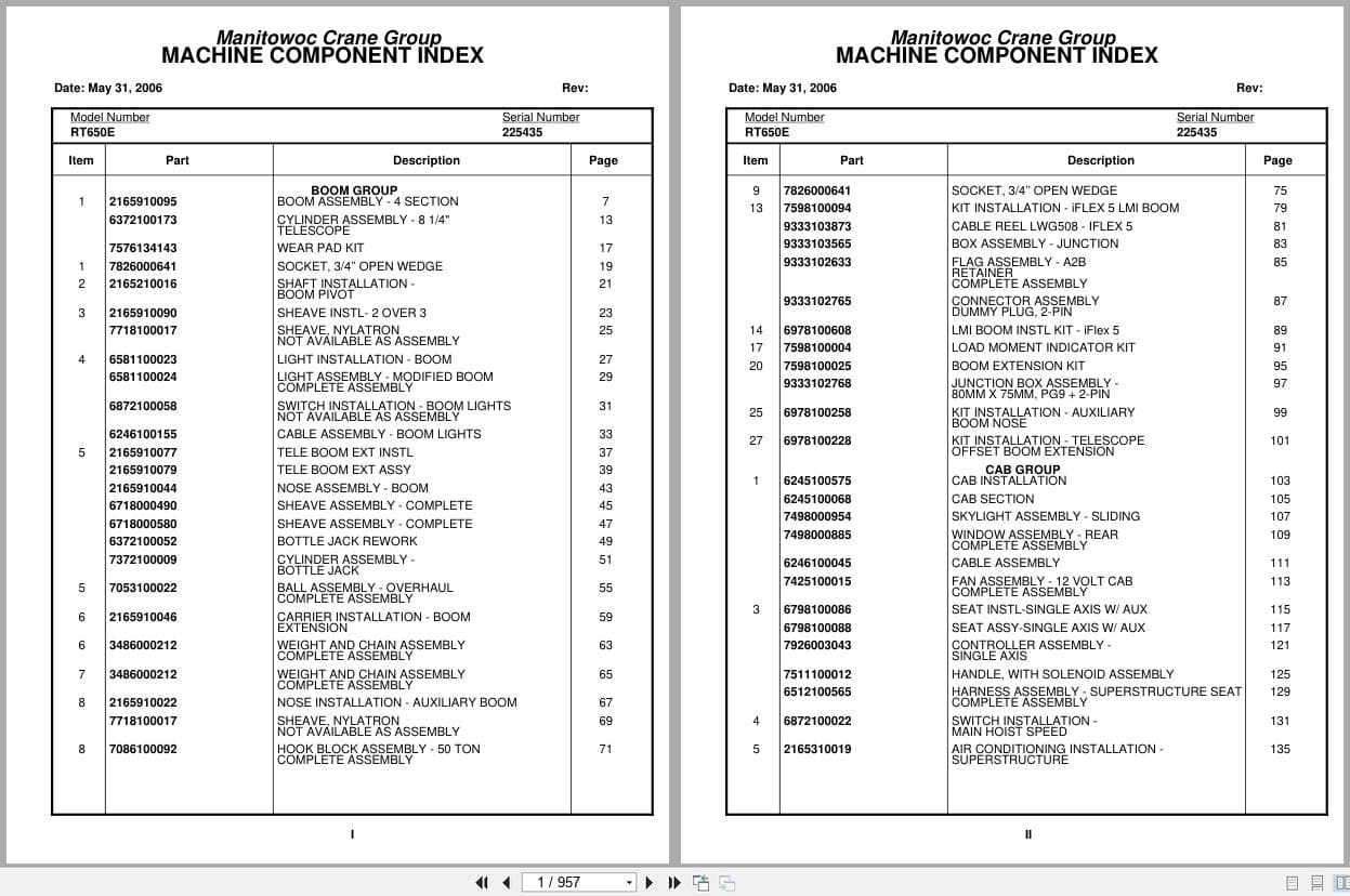 Grove Crane RT650E 225435 Parts Manual 2006 (1)
