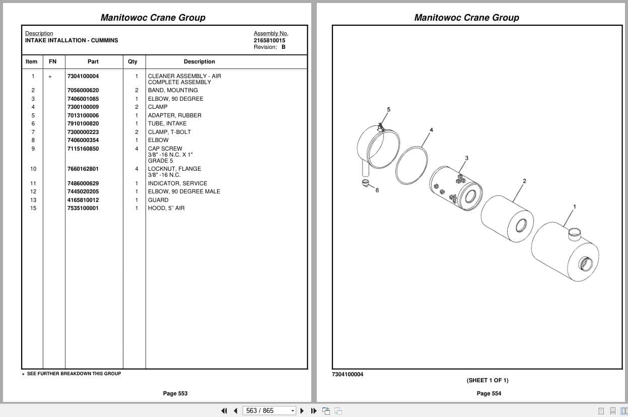 Grove Crane RT650E 225510 Parts Manual 2006 (2)