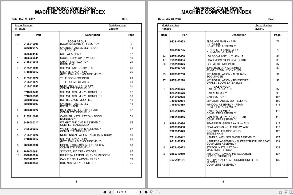 Grove Crane RT650E 225549 Parts Manual 2007 (1)