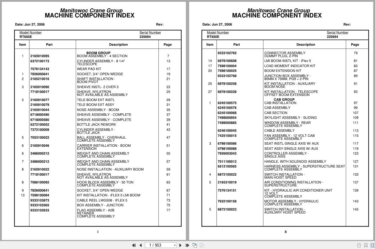 Grove Crane RT650E 225694 Parts Manual 2006 (1)