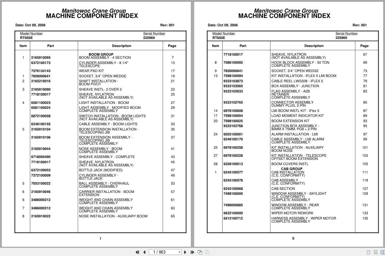 Grove Crane RT650E 225969 Parts Manual 2006 (1)