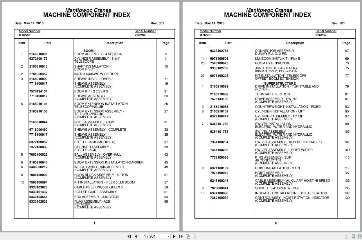 Grove Crane RT650E 226282 Parts Manual 2018 (1)
