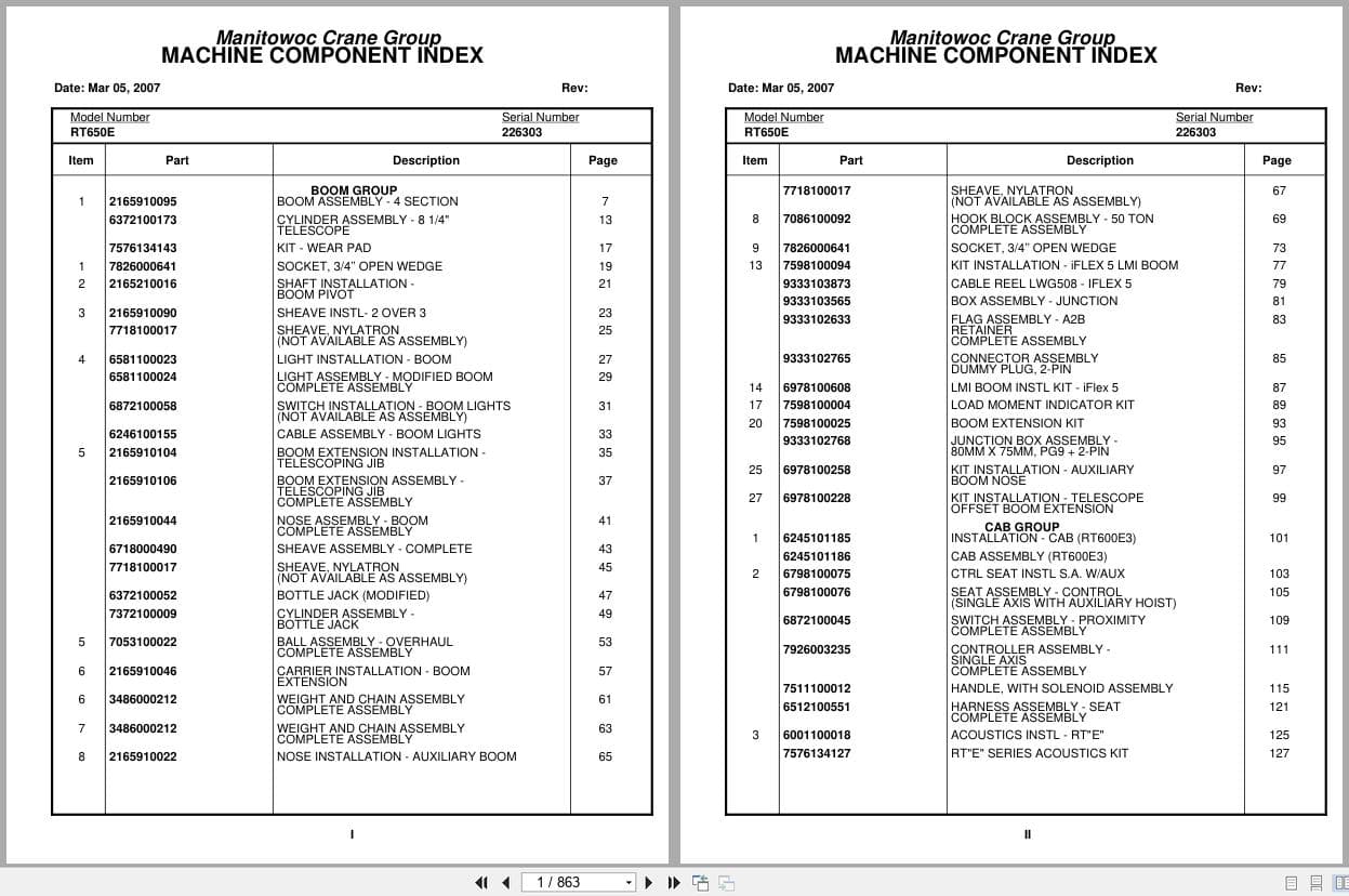 Grove Crane RT650E 226303 Parts Manual 2007 (1)