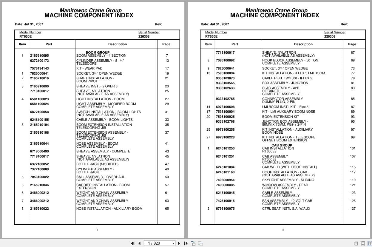 Grove Crane RT650E 226308 Parts Manual 2007 (1)