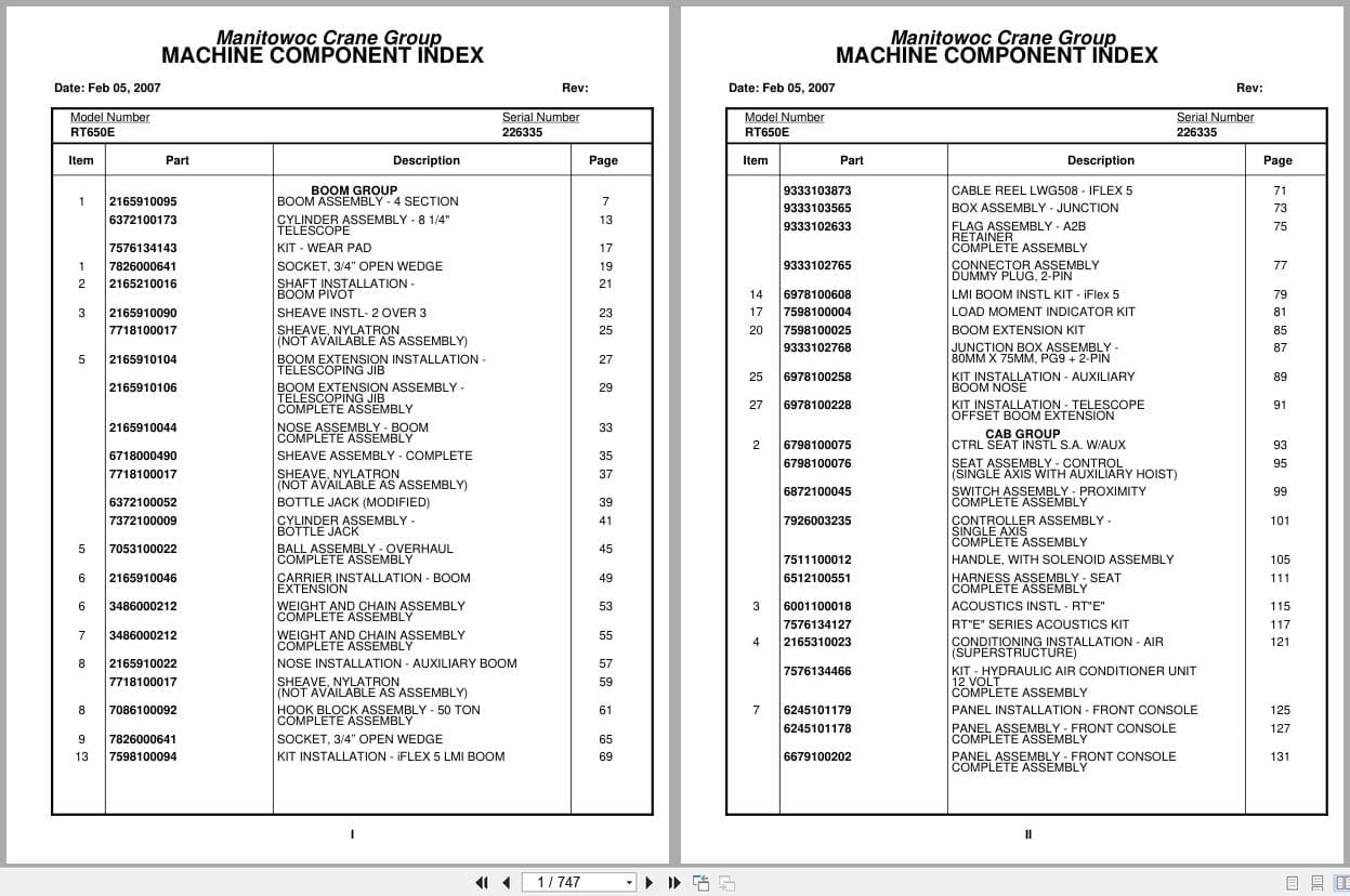 Grove Crane RT650E 226335 Parts Manual 2007 (1)