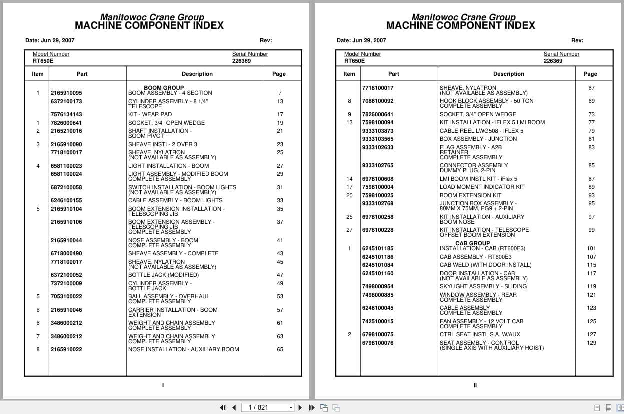 Grove Crane RT650E 226369 Parts Manual 2007 (1)