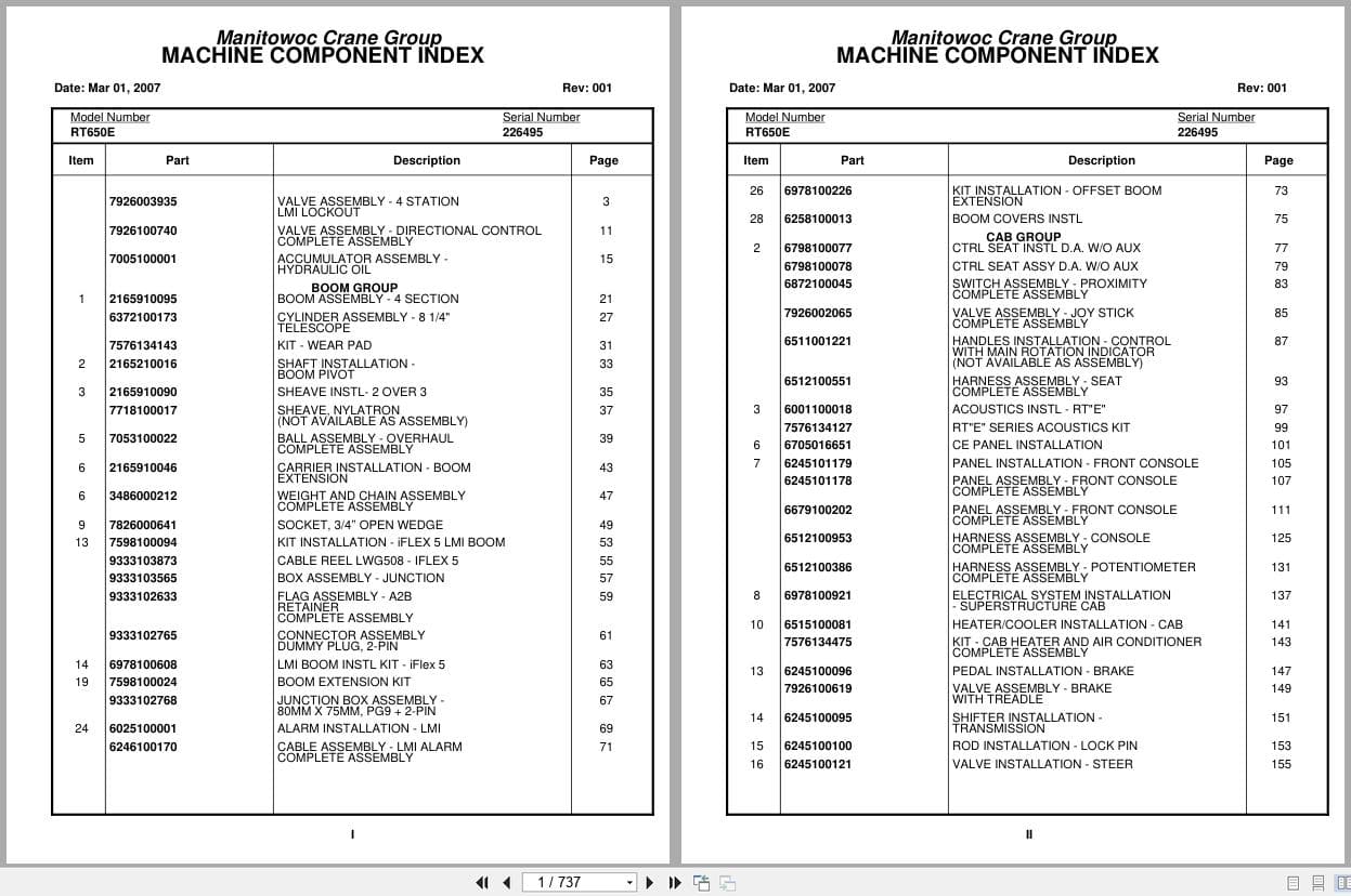Grove Crane RT650E 226495 Parts Manual 2007 (1)