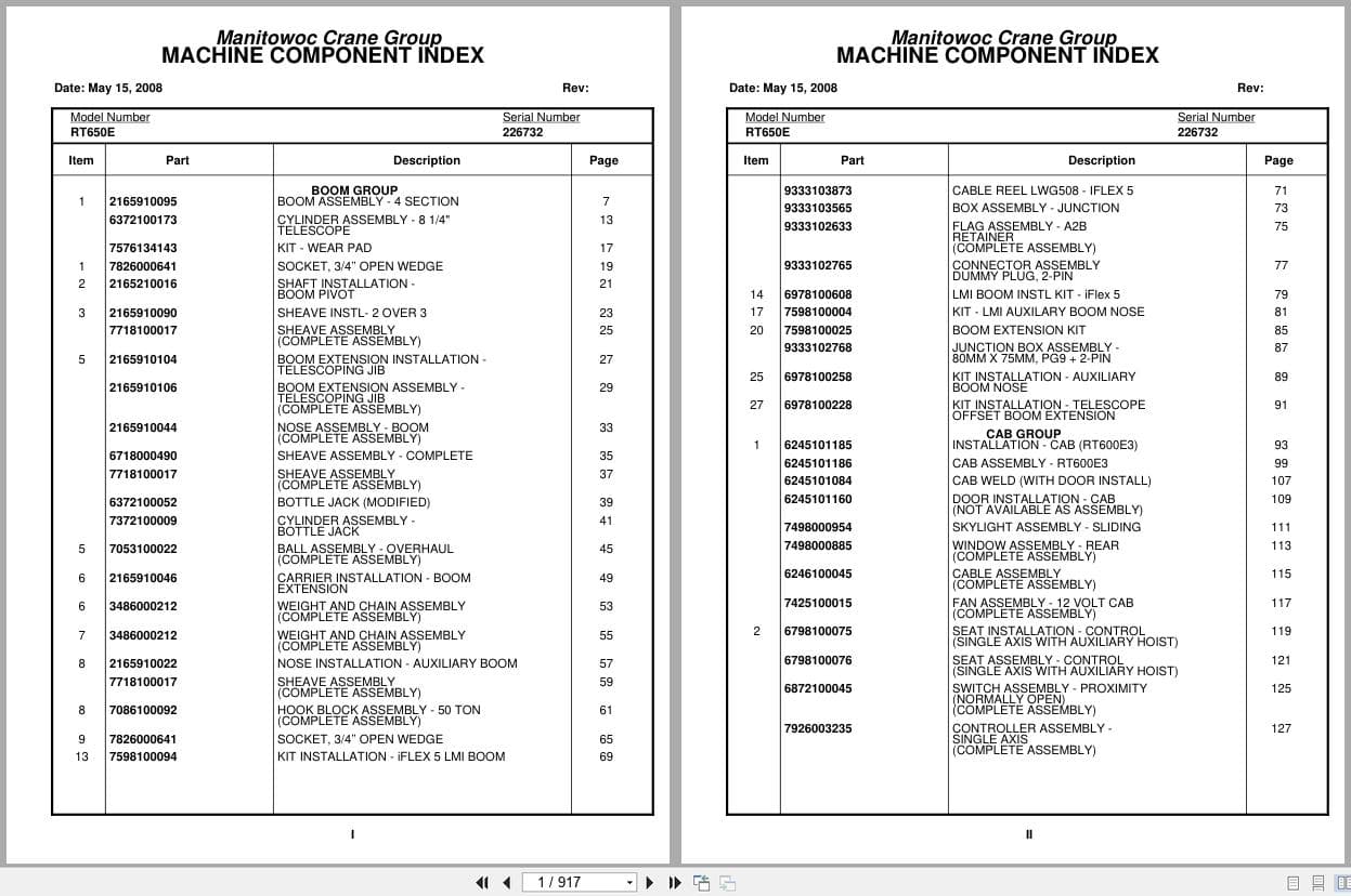 Grove Crane RT650E 226732 Parts Manual 2008 (1)