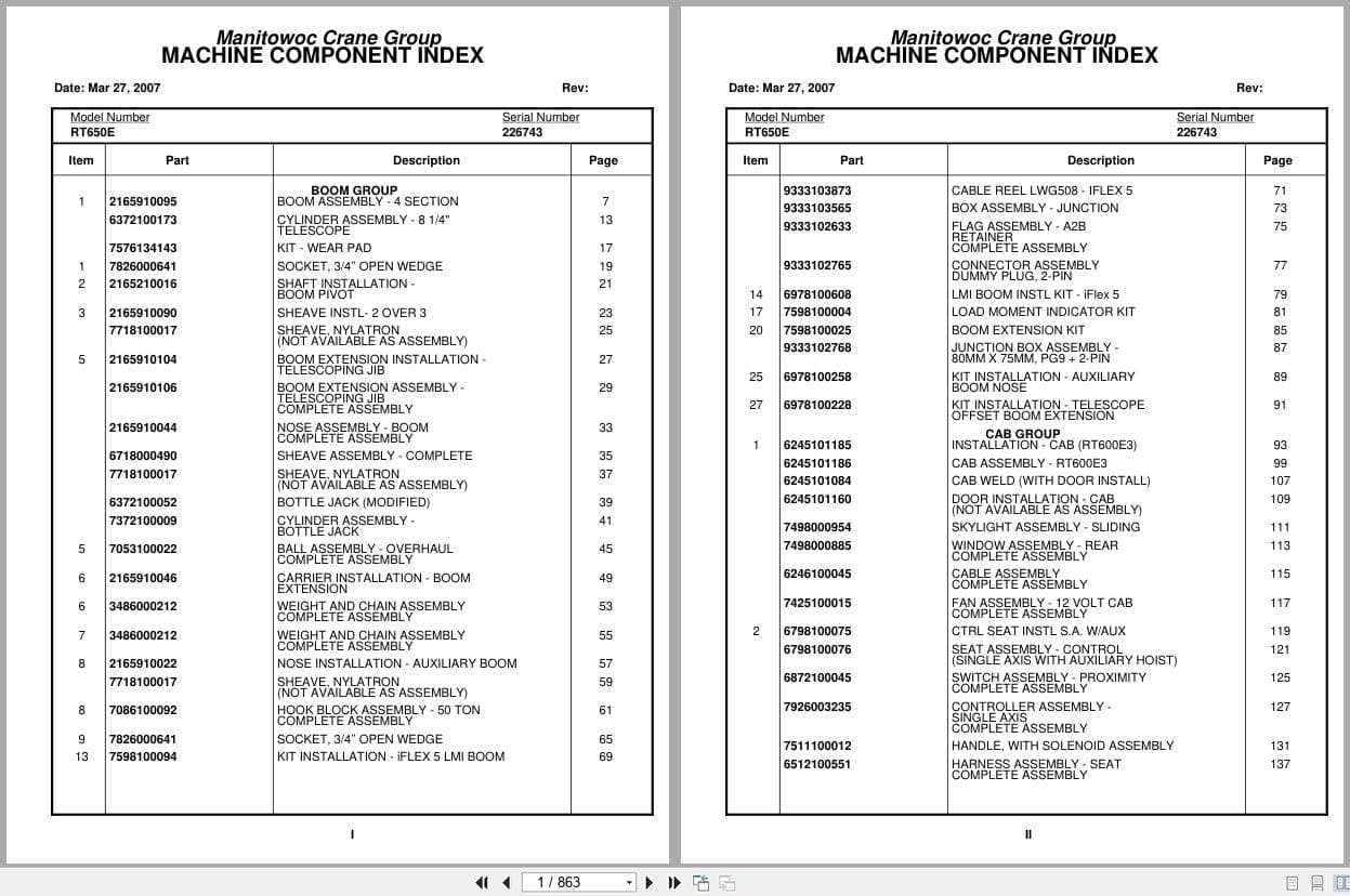 Grove Crane RT650E 226743 Parts Manual 2007 (1)