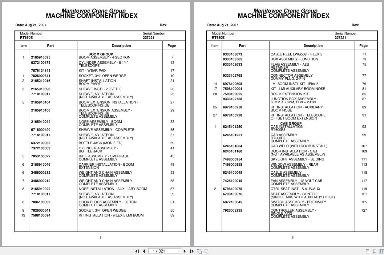 Grove Crane RT650E 227221 Parts Manual 2007 (1)