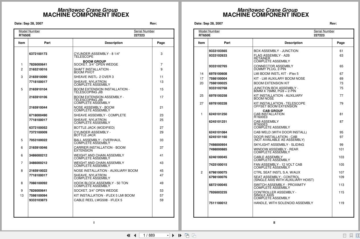Grove Crane RT650E 227223 Parts Manual 2007 (1)