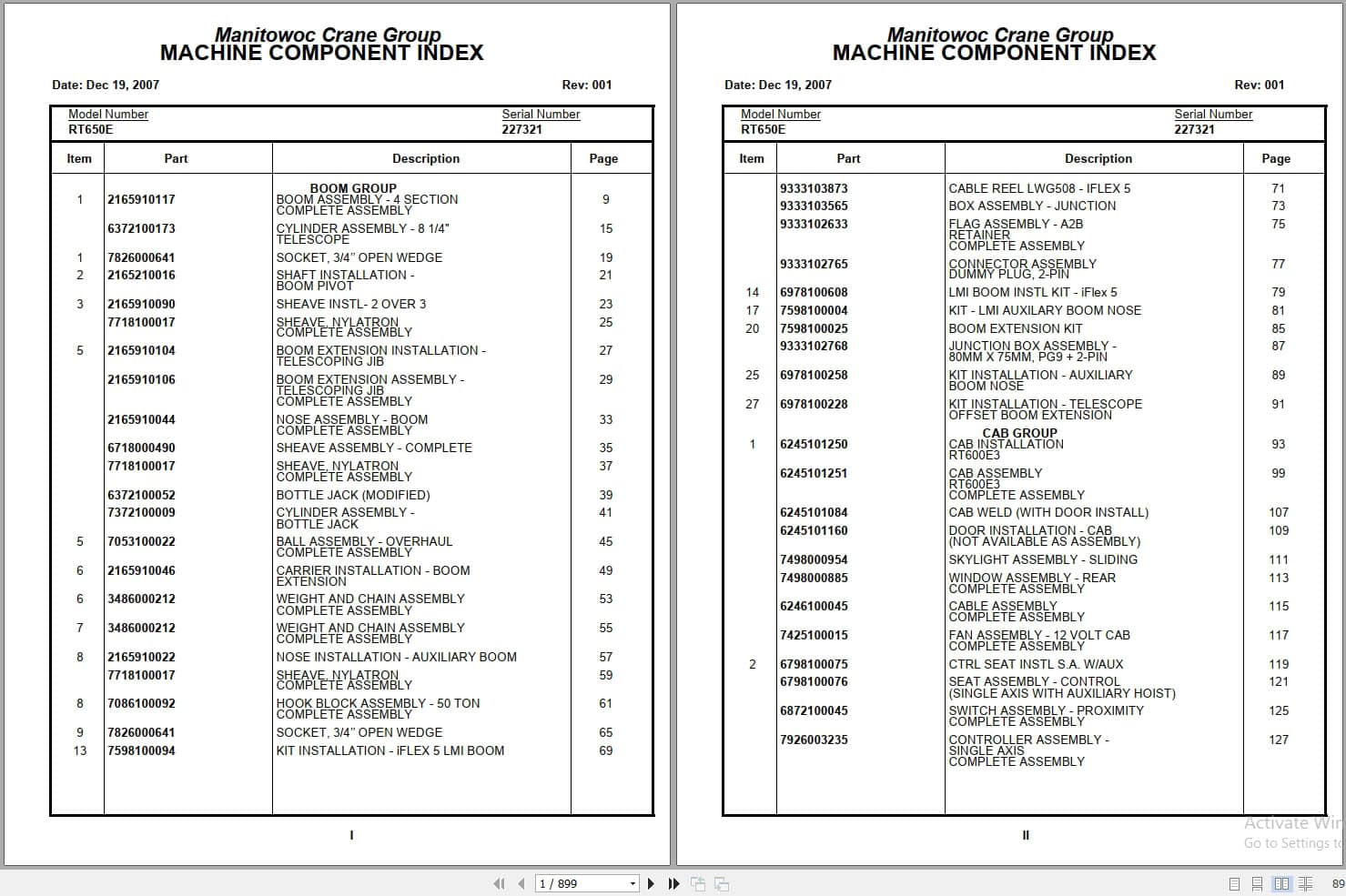 Grove Crane RT650E 227321 Parts Manual 2007 (1)