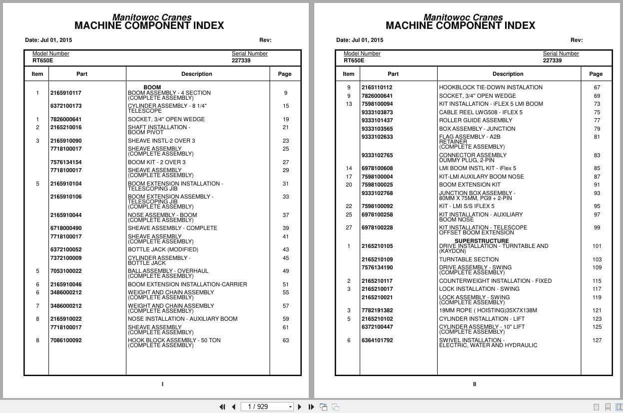 Grove Crane RT650E 227339 Parts Manual 2015 (1)