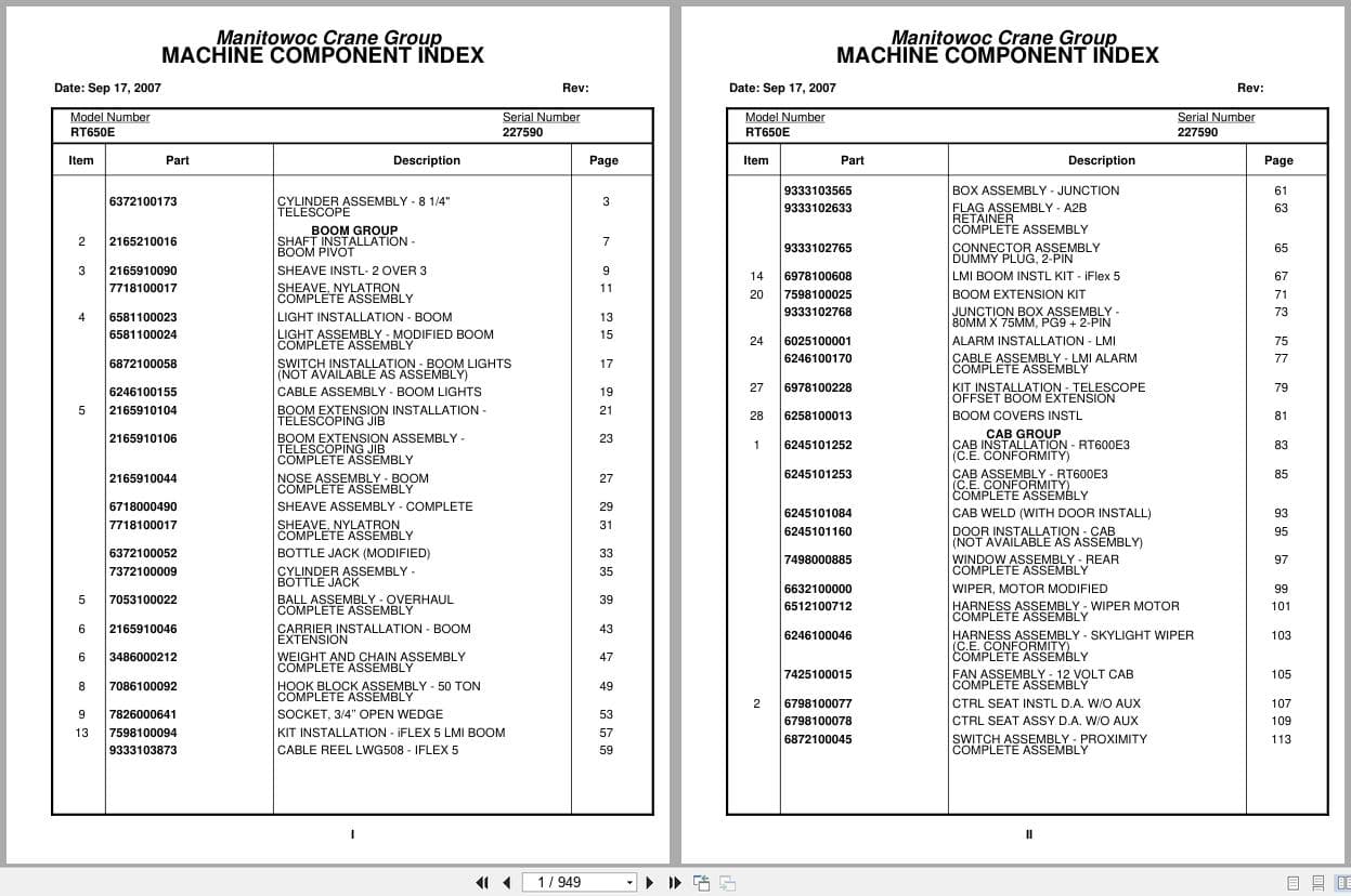 Grove Crane RT650E 227590 Parts Manual 2007 (1)