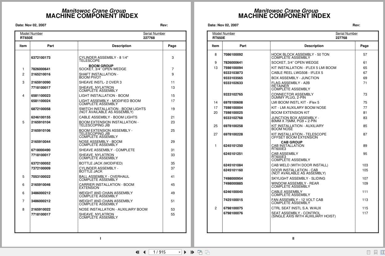 Grove Crane RT650E 227768 Parts Manual 2007 (1)