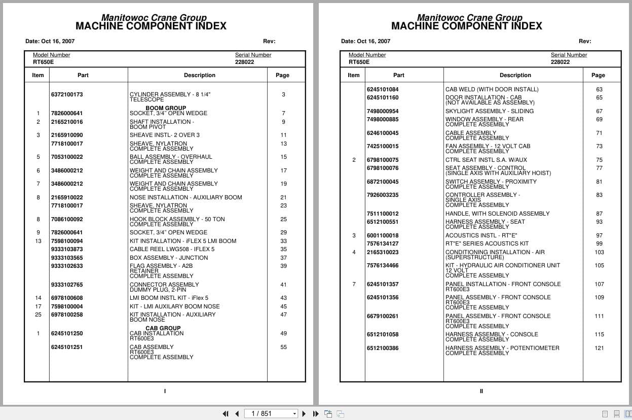 Grove Crane RT650E 228022 Parts Manual 2007 (1)
