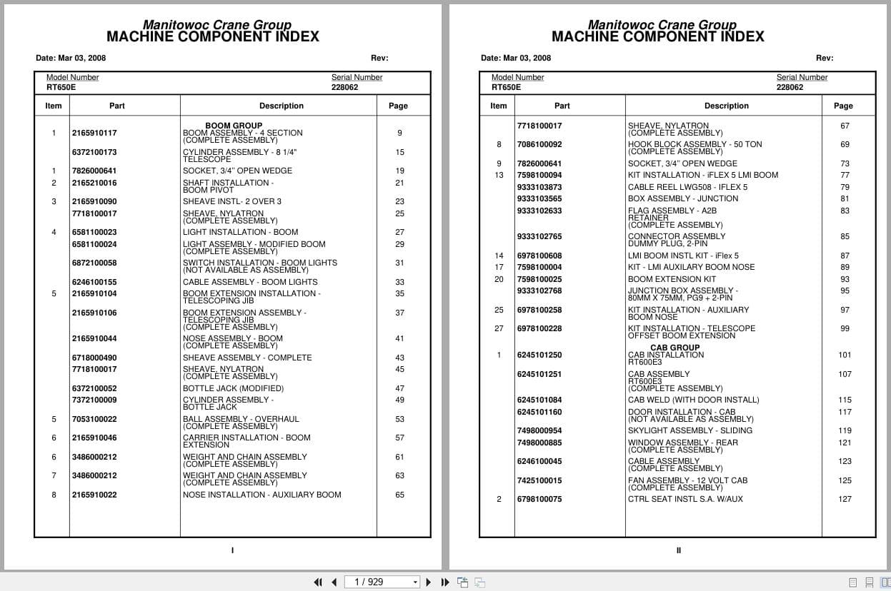 Grove Crane RT650E 228062 Parts Manual 2008 (1)