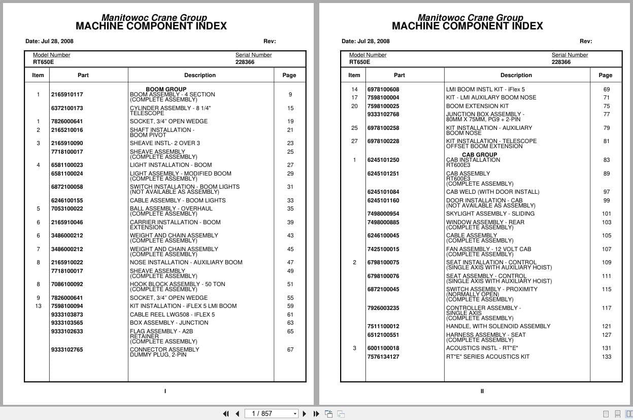 Grove Crane RT650E 228366 Parts Manual 2008 (1)