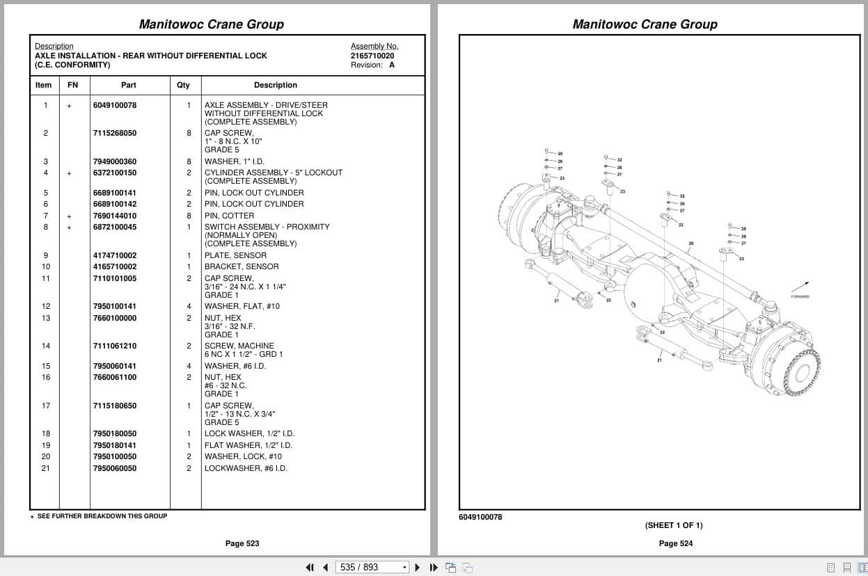 Grove Crane RT650E 230142 Parts Manual 2008 (2)