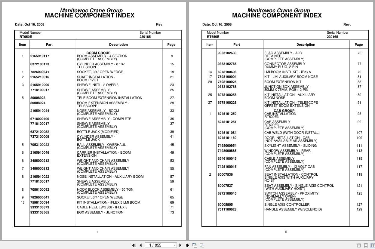 Grove Crane RT650E 230165 Parts Manual 2008 (1)