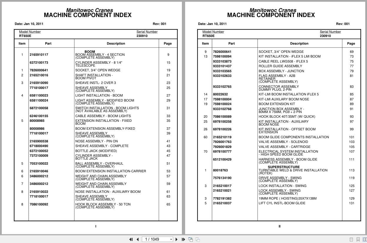 Grove Crane RT650E 230910 Parts Manual 2010 (1)