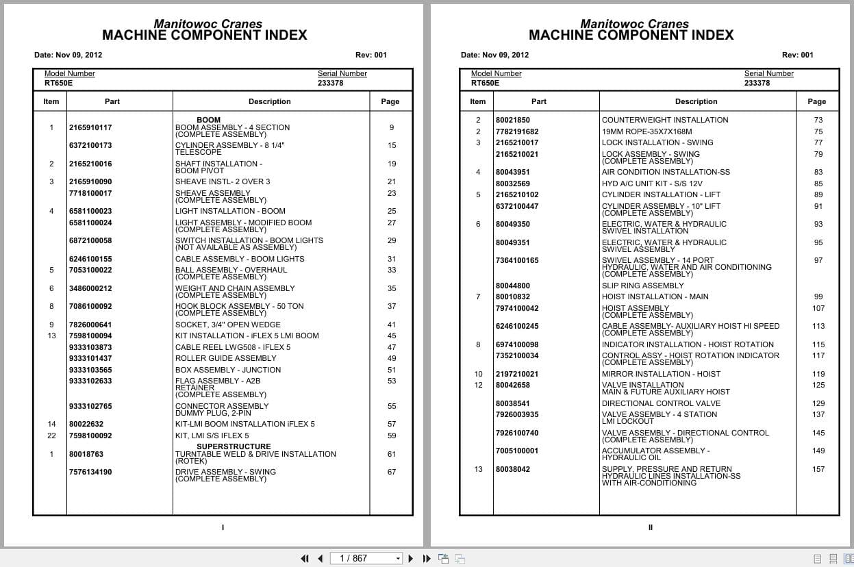 Grove Crane RT650E 233378 Parts Manual 2012 (1)