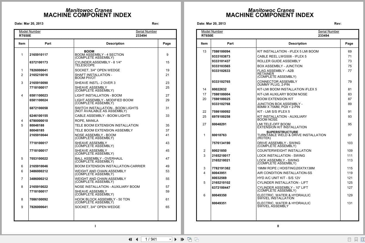 Grove Crane RT650E 233494 Parts Manual 2013 (1)