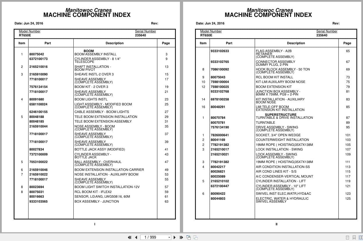 Grove Crane RT650E 235640 Parts Manual 2016 (1)
