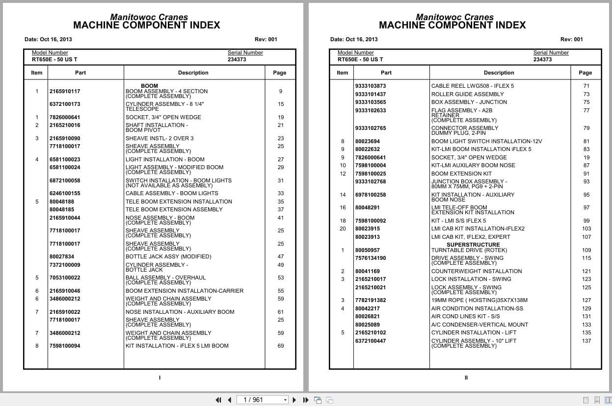 Grove Crane RT650E   50US T 234373 Parts Manual 2013 (1)