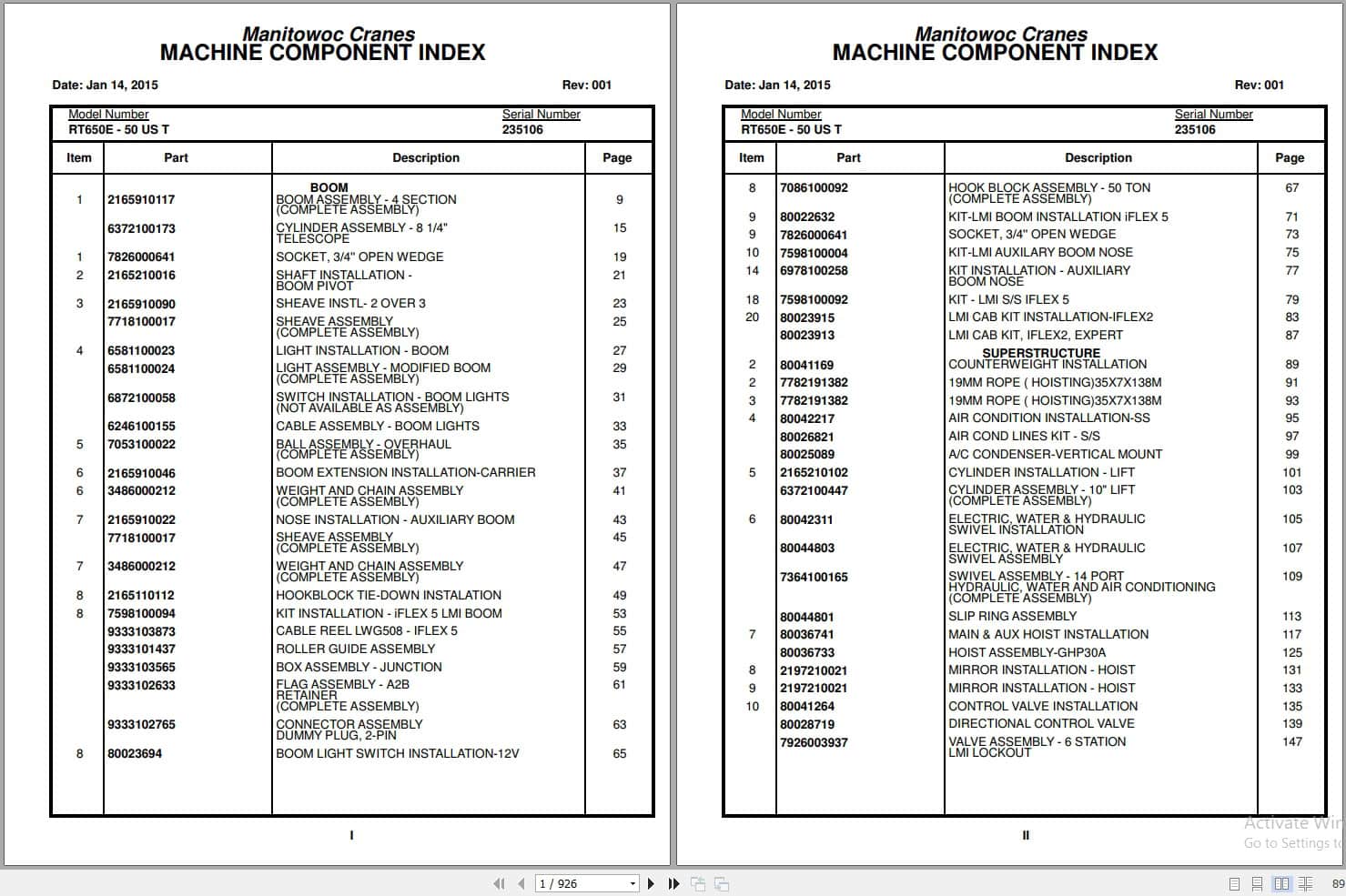 Grove Crane RT650E   50US T 235106 Parts Manual 2015 (1)