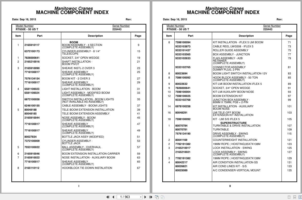 Grove Crane RT650E   50US T 235443 Parts Manual 2015 (1)