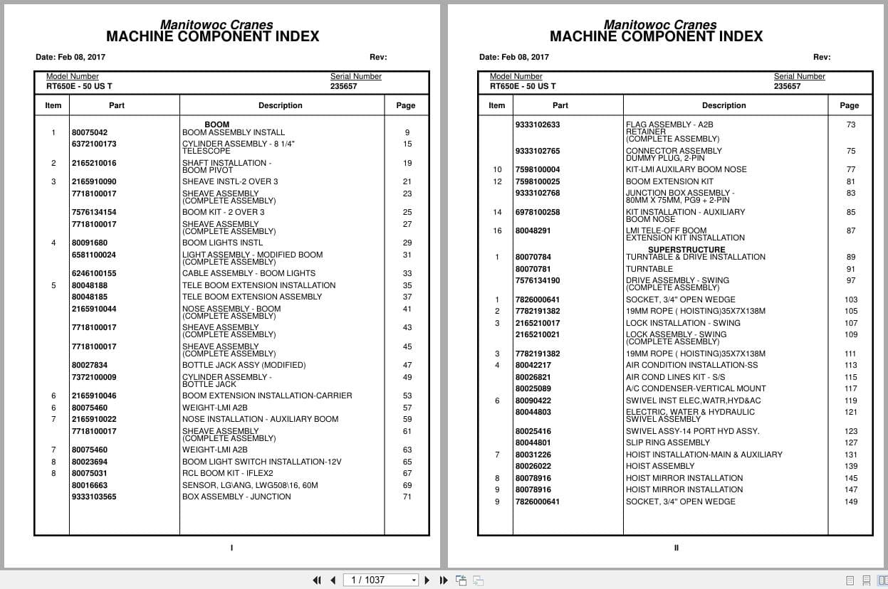 Grove Crane RT650E   50US T 235657 Parts Manual 2017 (1)