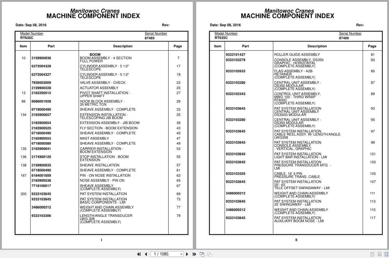 Grove Crane RT653C 87489 Parts Manual 2016 (1)