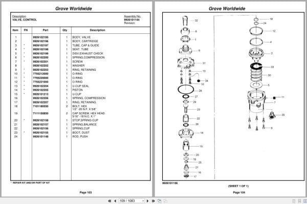 Grove Crane RT65S 33018 Parts Manual 2003 (2)