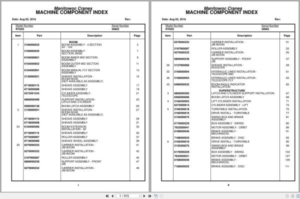 Grove Crane RT65S 39965 Parts Manual 2016 (1)