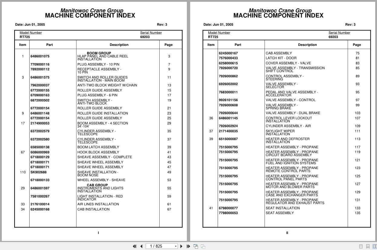 Grove Crane RT725 69203 Parts Manual 2005 (1)