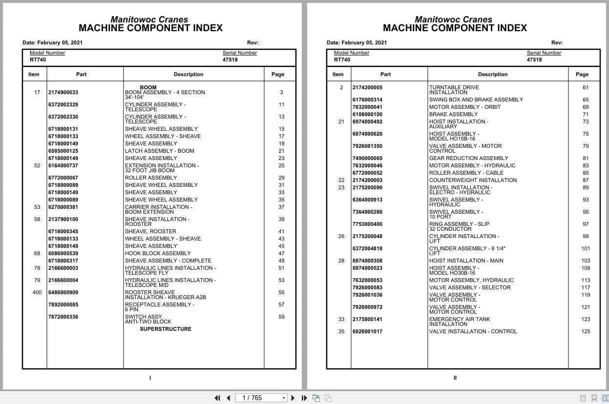 Grove Crane RT740 47518 Parts Manual 2021 (1)