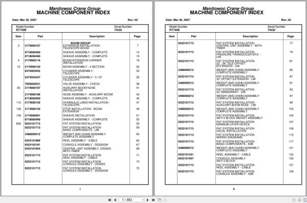 Grove Crane RT740B 74430 Parts Manual 2007 (1)