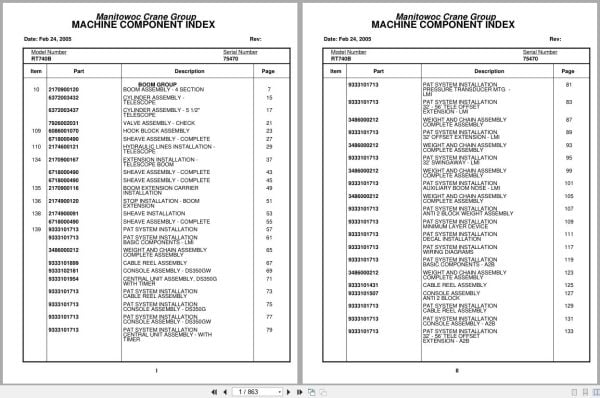Grove Crane RT740B 75470 Parts Manual 2005 (1)