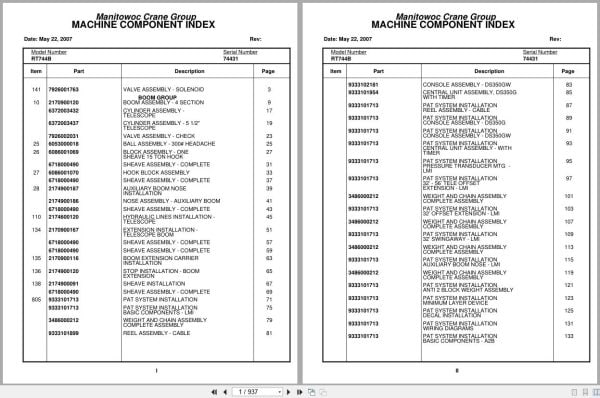Grove Crane RT744B 74431 Parts Manual 2007 (1)