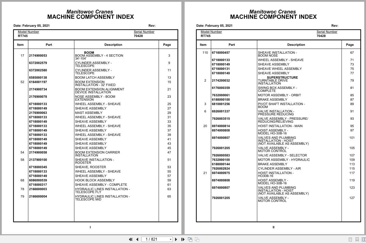 Grove Crane RT745 70428 Parts Manual 2021 (1)