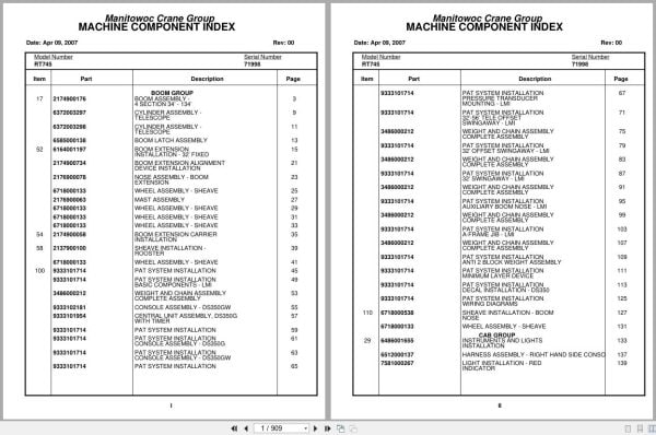 Grove Crane RT745 71998 Parts Manual 2007 (1)