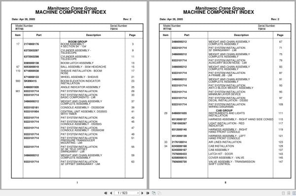 Grove Crane RT745 73414 Parts Manual 2005 (1)