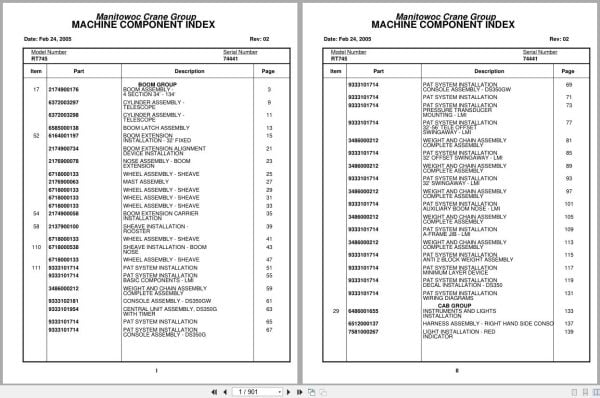 Grove Crane RT745 74441 Parts Manual 2005 (1)