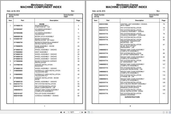 Grove Crane RT745 75697 Parts Manual 2016 (1)