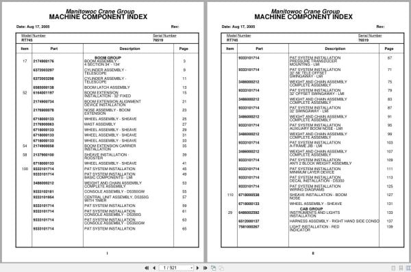 Grove Crane RT745 76519 Parts Manual 2005 (1)