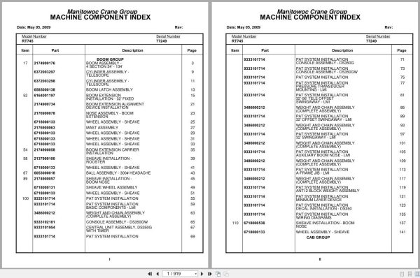 Grove Crane RT745 77249 Parts Manual 2009 (1)